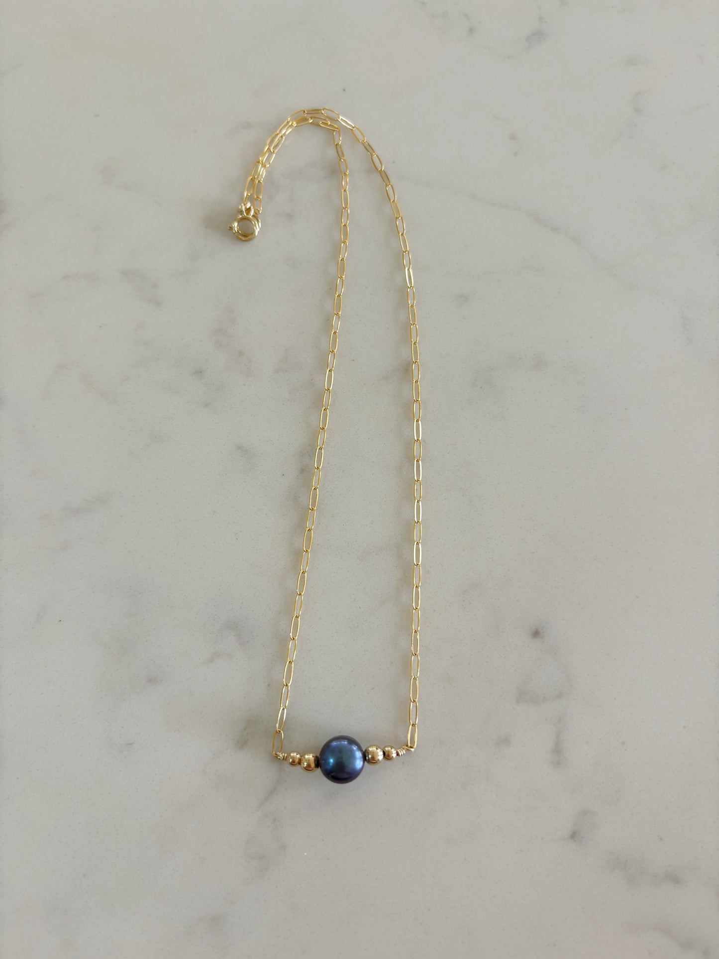 Luxe Black Pearl Necklace