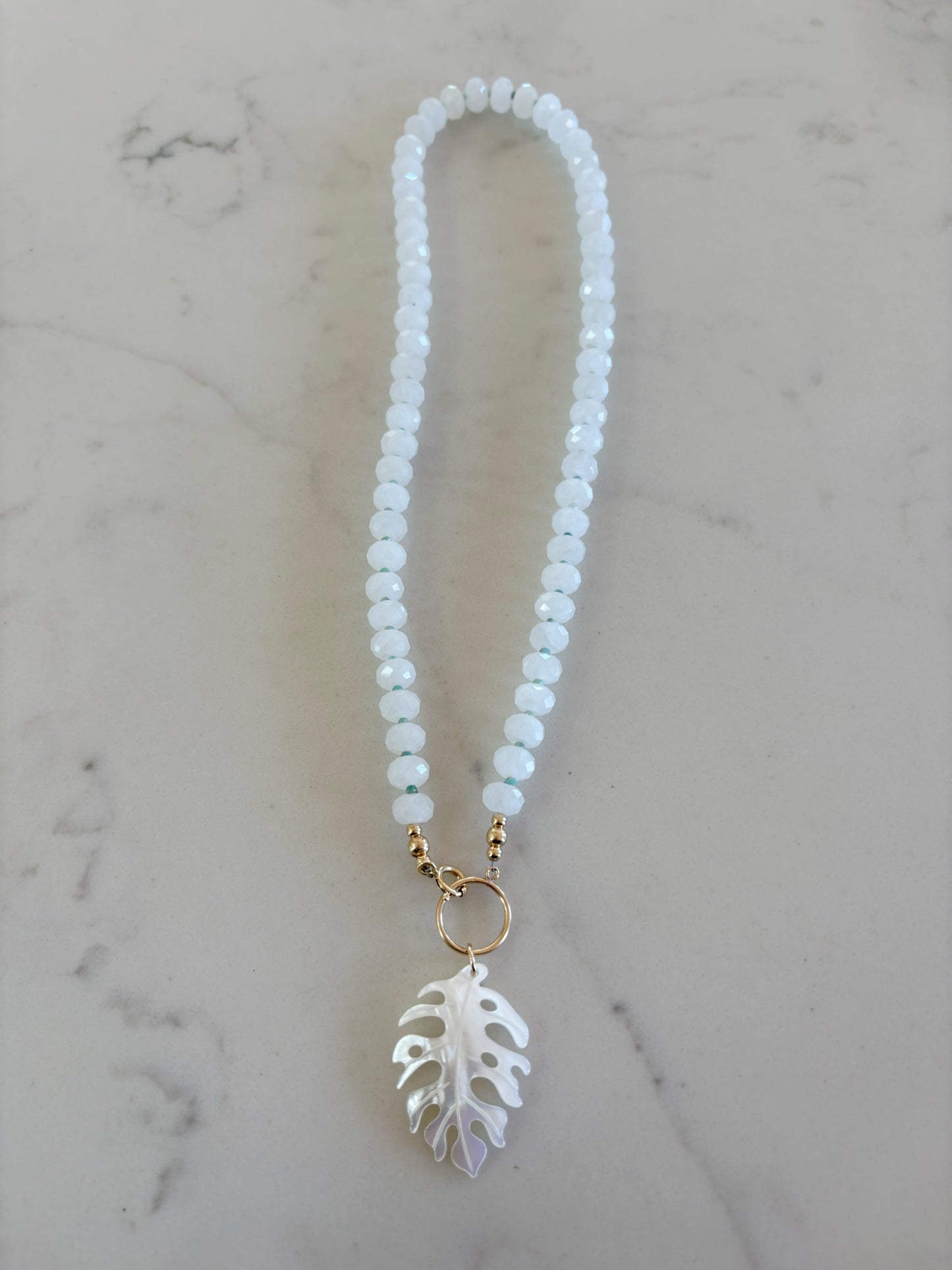 Monstera Jade Necklace