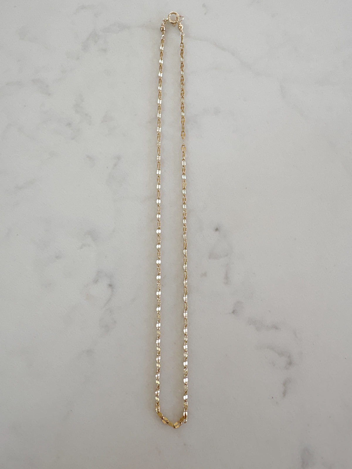 Flat Sparkle Chain Layering Necklace