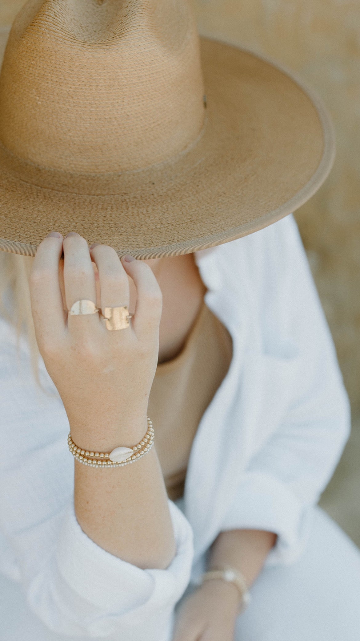 Hammered Setting Sun Ring