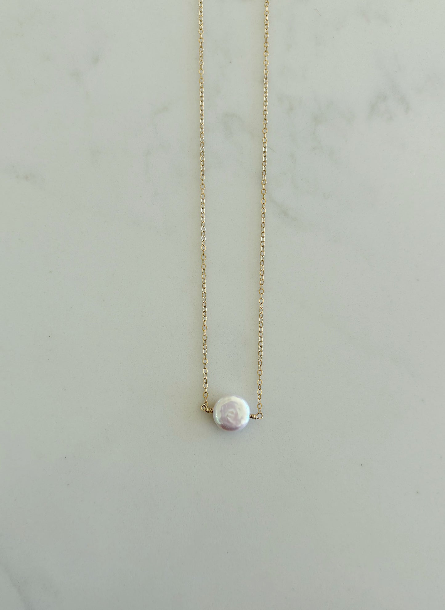 Simple White Pearl Necklace