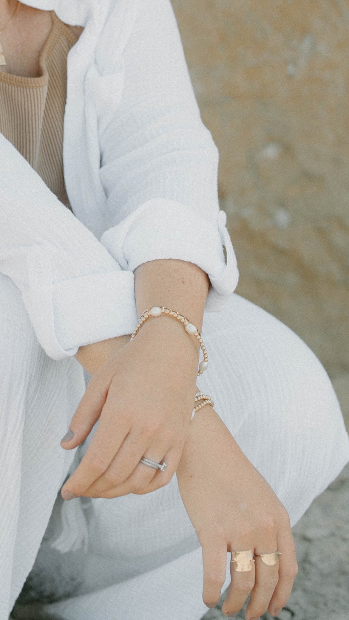 Hammered Setting Sun Ring