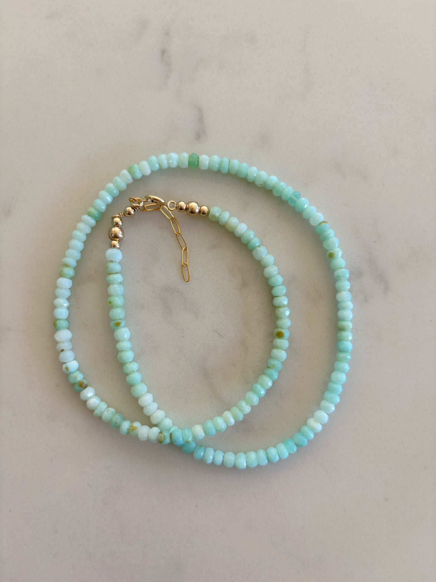Glowy Blue Green Opal Necklace