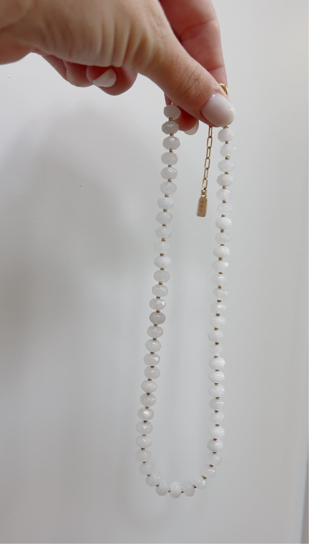 Frosty White Jade Layering Necklace