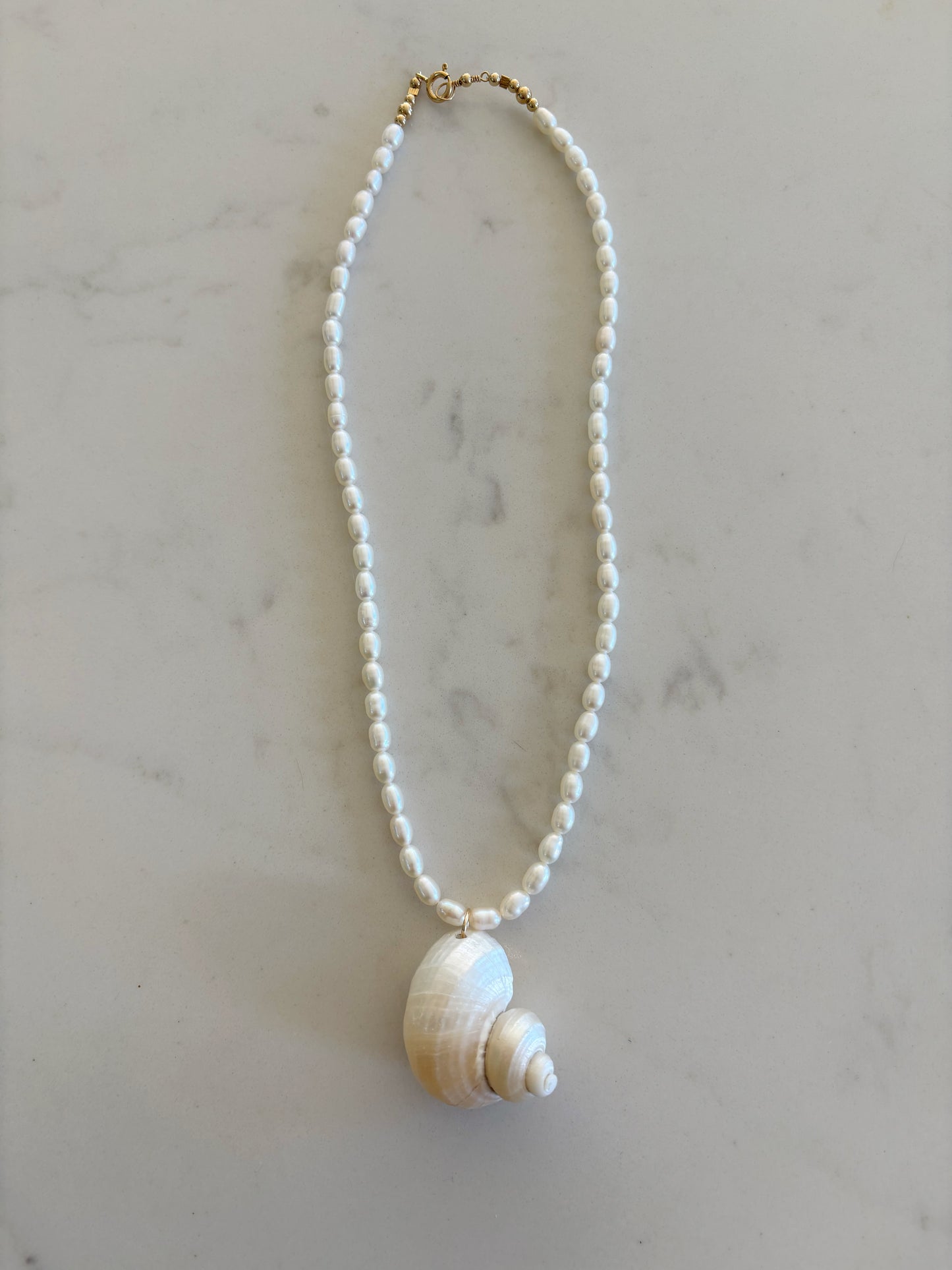 Pearl Spiral Shell Necklace