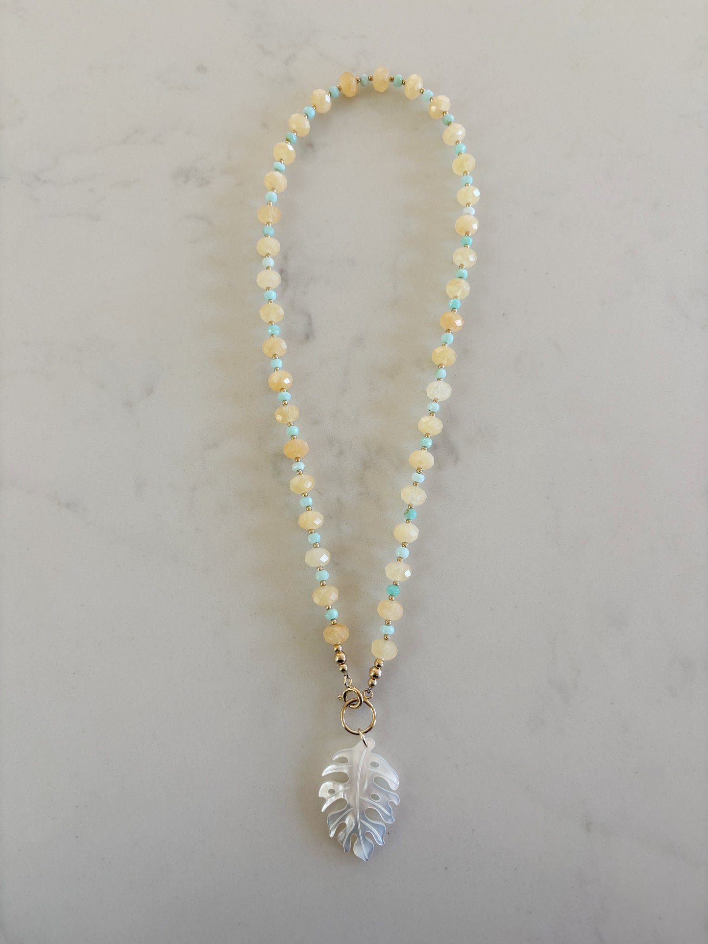 Monstera Jade Necklace
