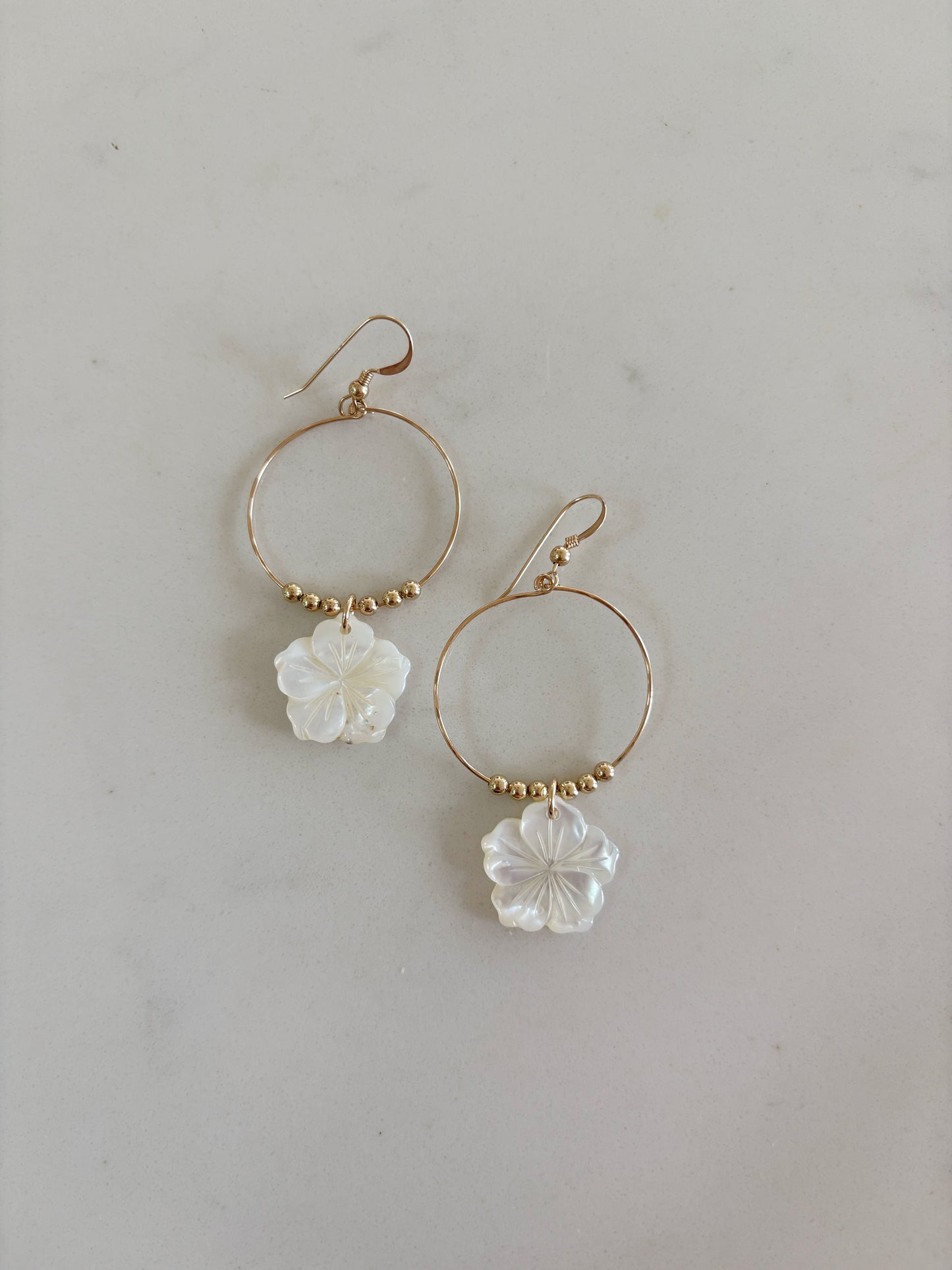 White Hibiscus Hoops