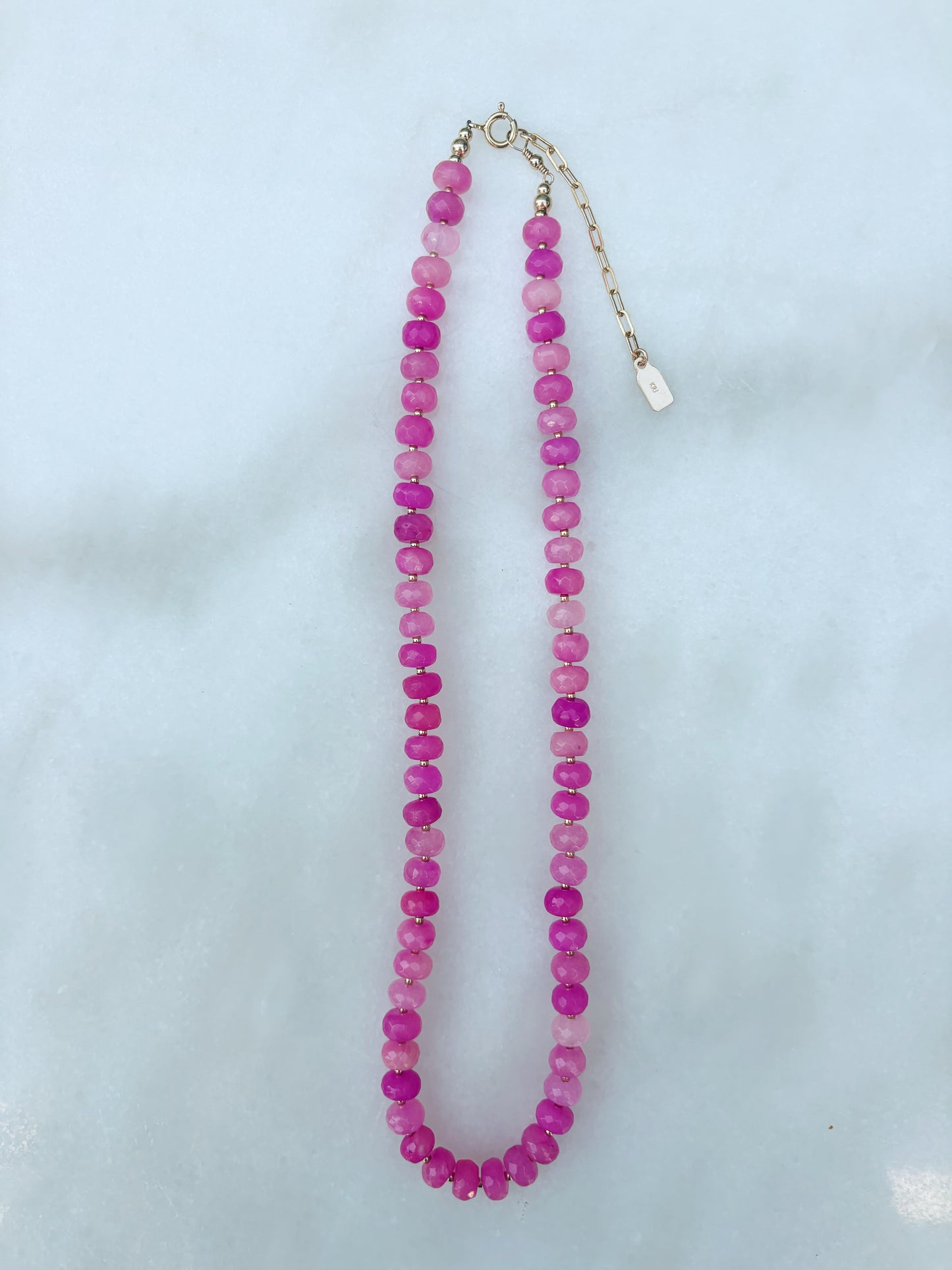 Hot Pink Jade Layering Necklace