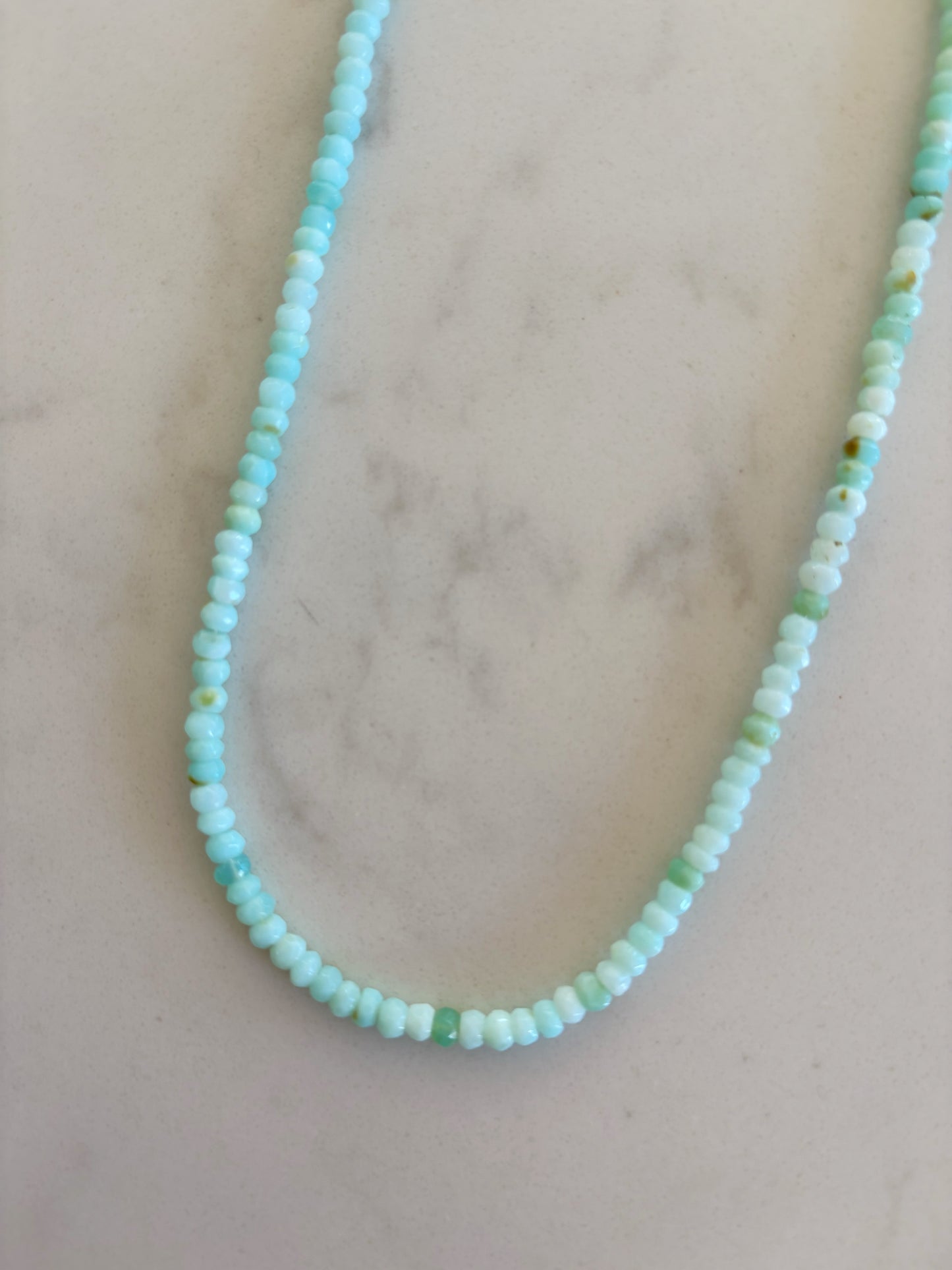 Glowy Blue Green Opal Necklace
