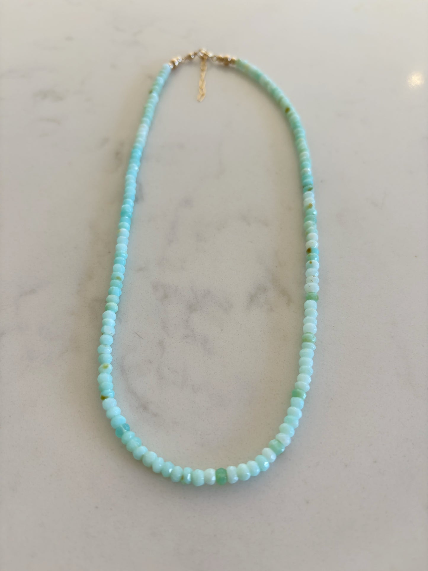 Glowy Blue Green Opal Necklace