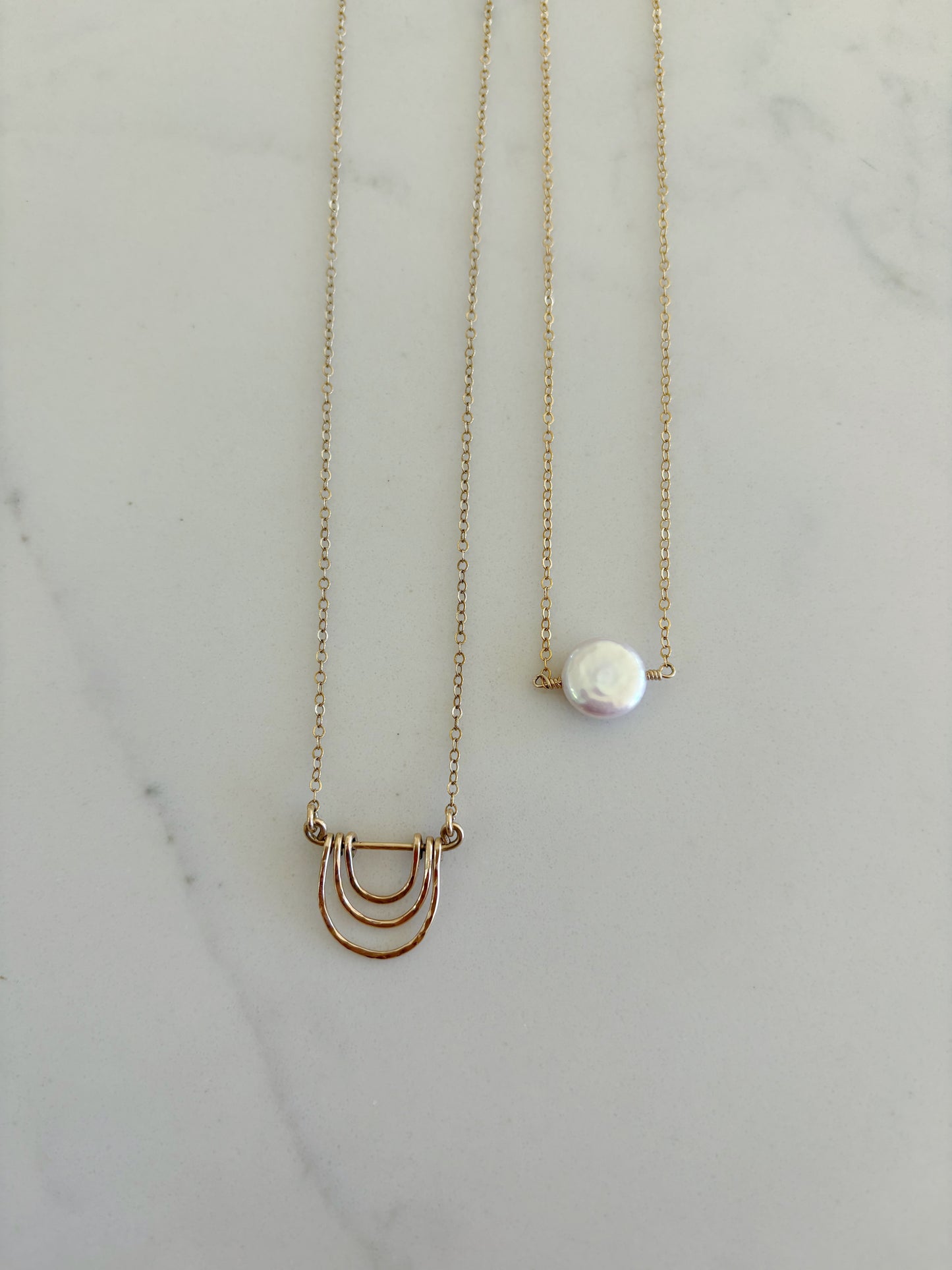 Simple White Pearl Necklace