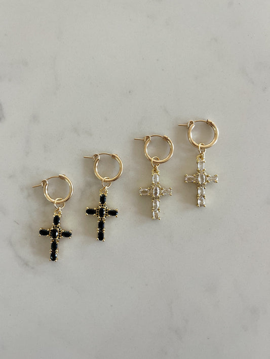 Crystal Cross Huggies