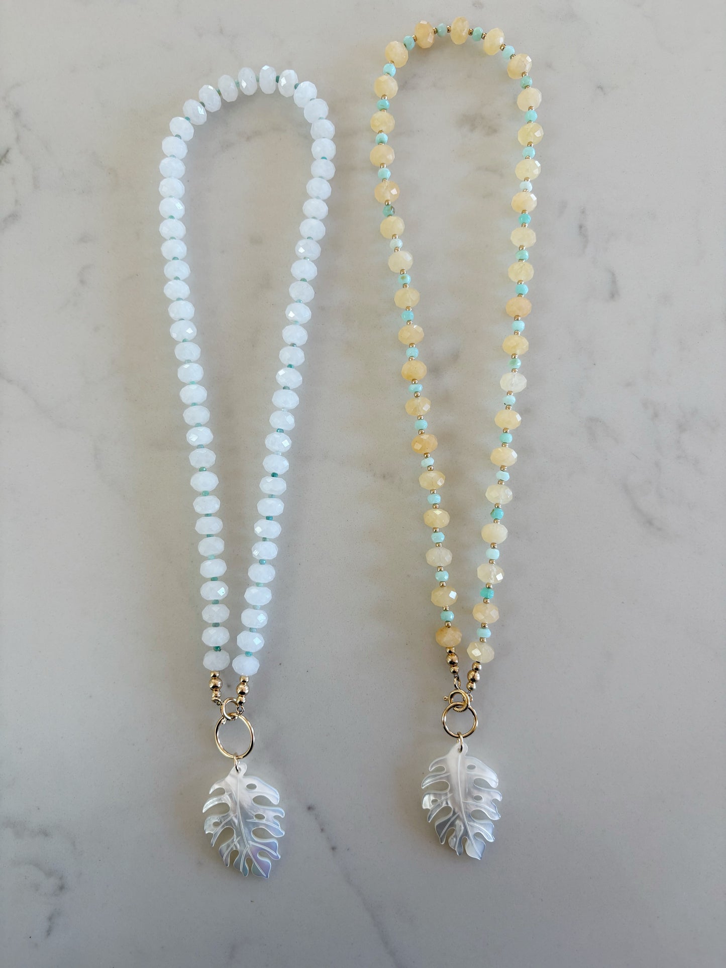 Monstera Jade Necklace