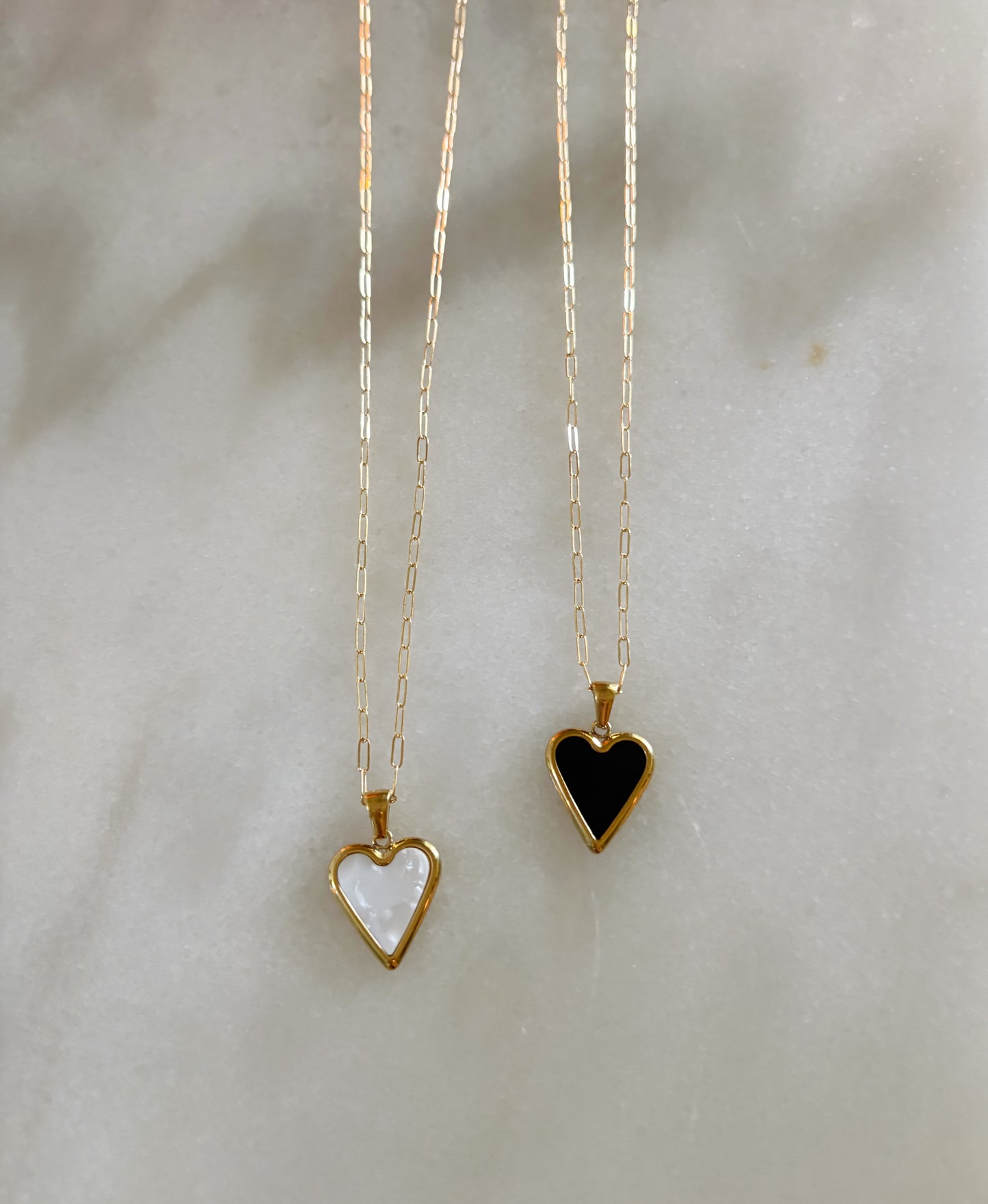 White Heart Pendant Necklace