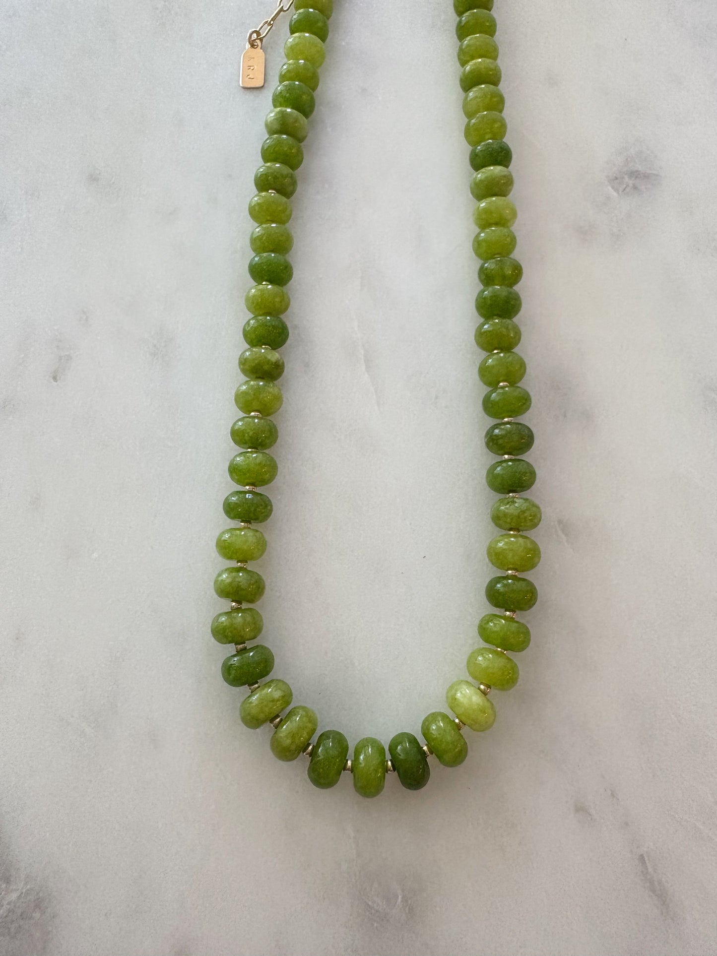 Olive Green Jade Layering Necklace
