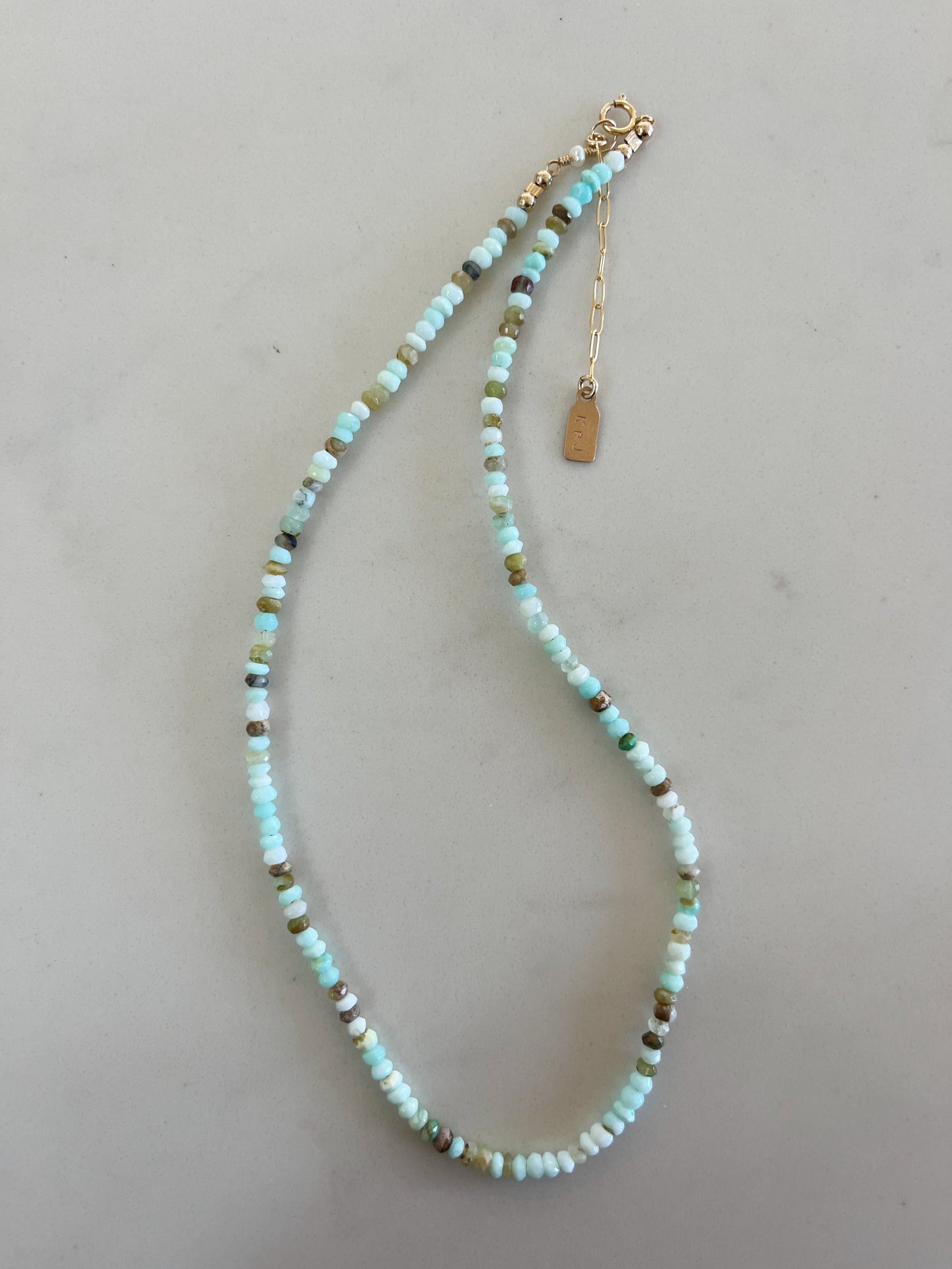 Peruvian Blue Ocean Opal Necklace