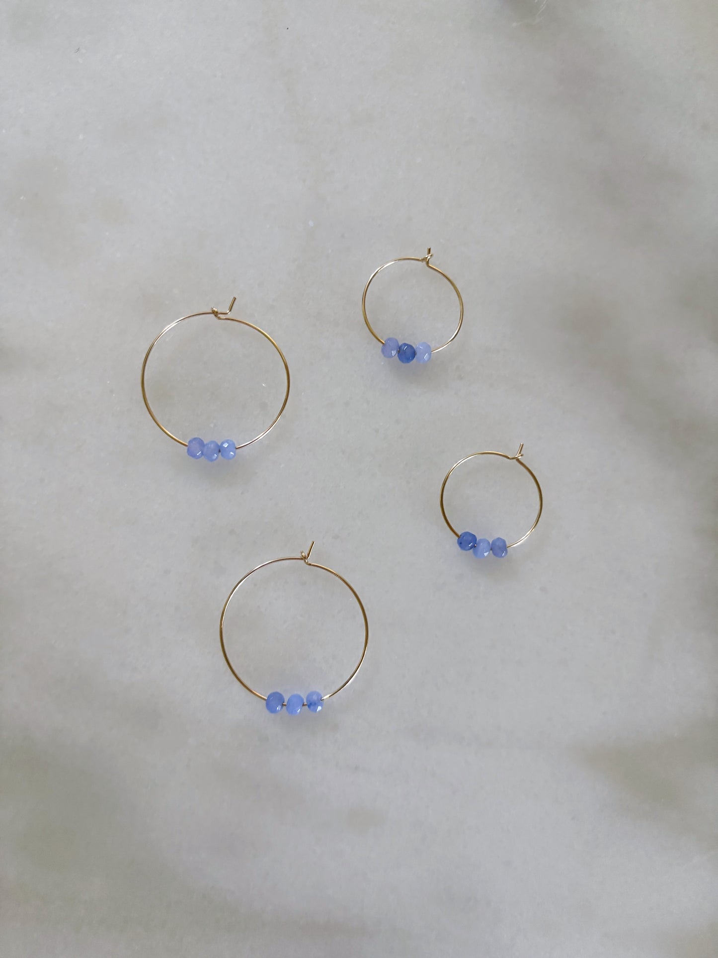 Periwinkle Jade Hoops