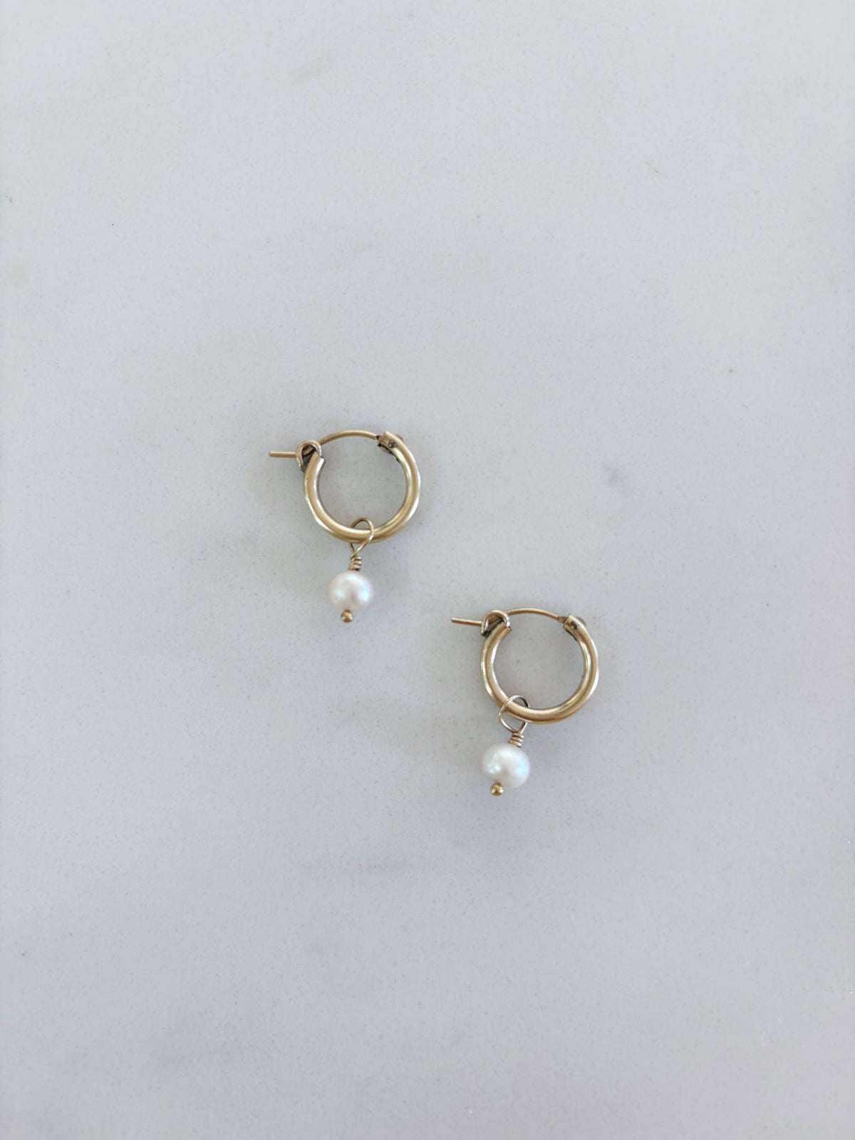 Minimalist Pearl Huggies