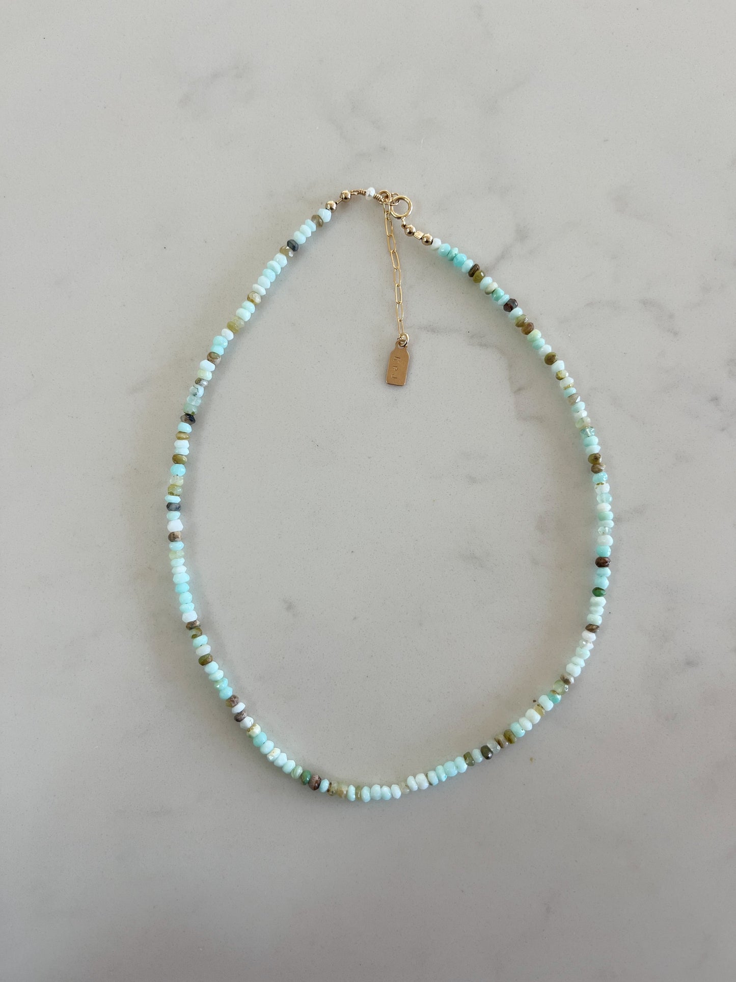 Peruvian Blue Ocean Opal Necklace