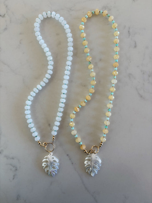 Monstera Jade Necklace