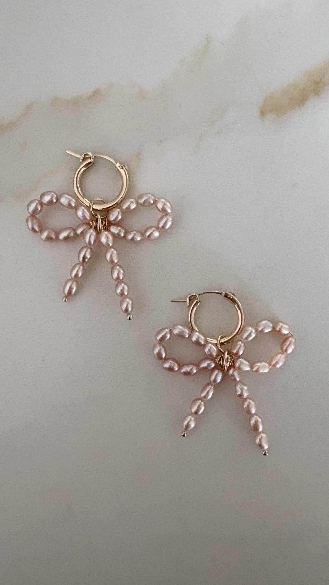 Soft Pink Pearl Ribbon Huggies