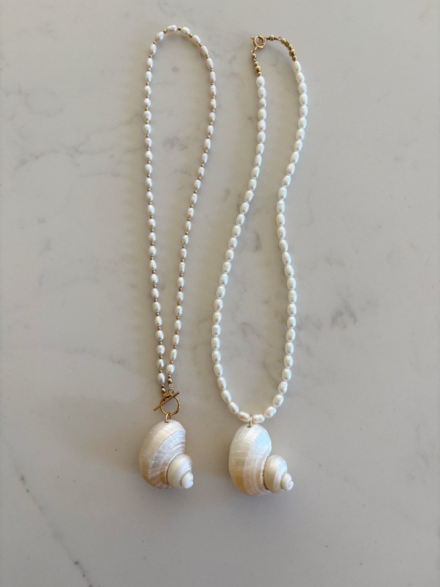 Pearl Spiral Shell Necklace