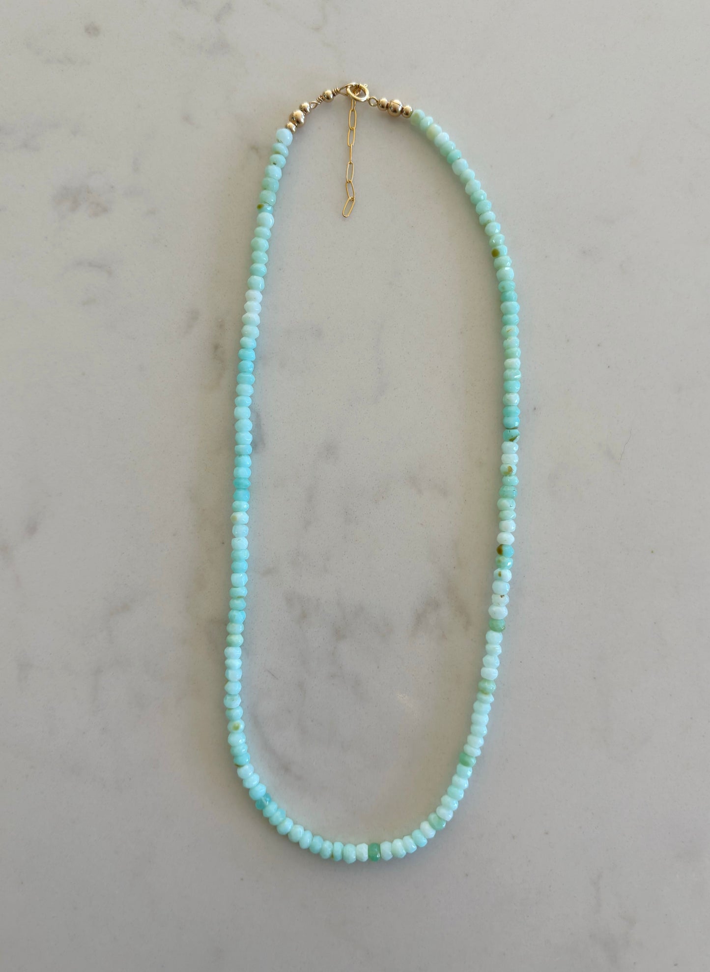 Glowy Blue Green Opal Necklace