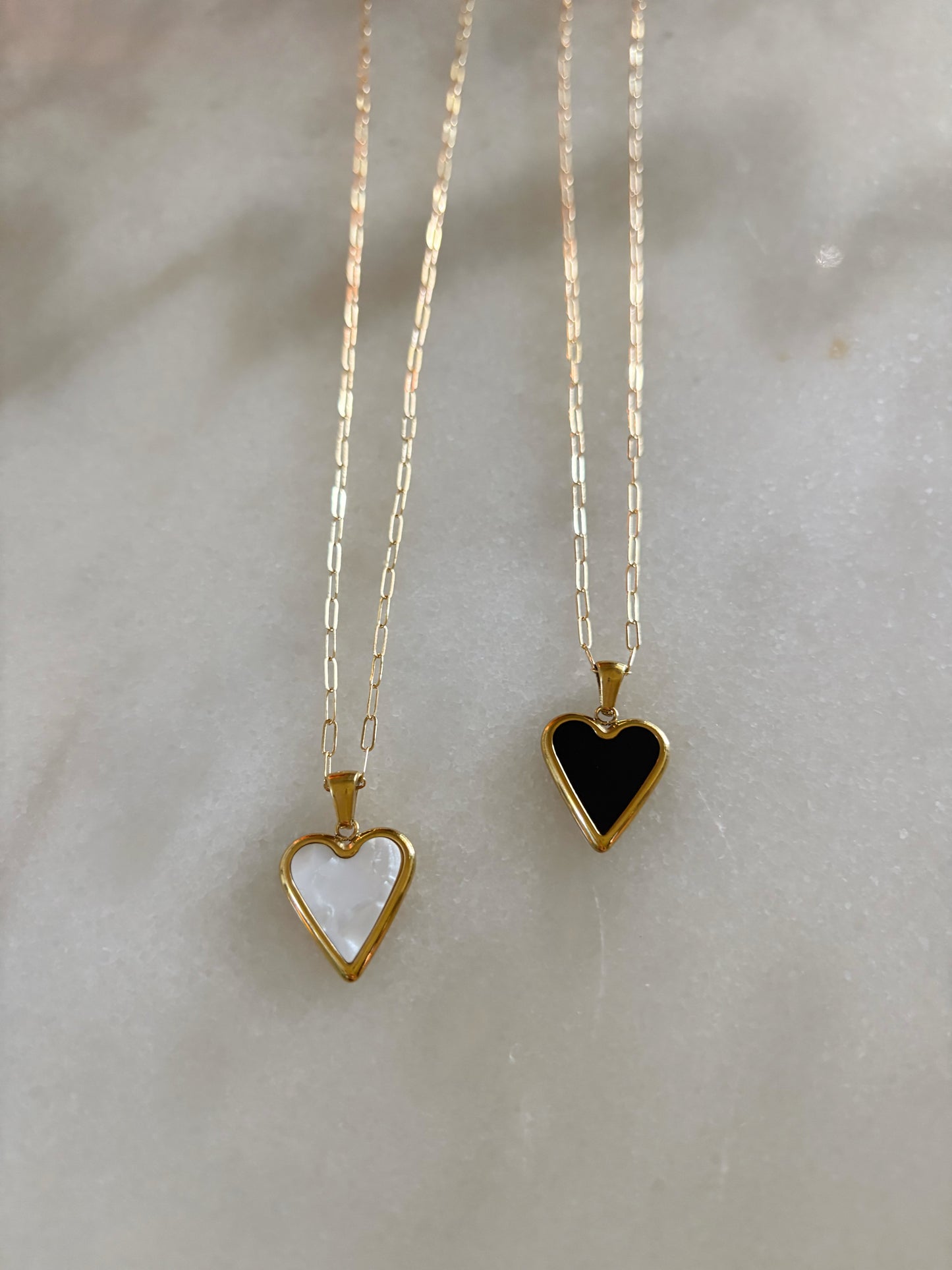 Onyx Heart Pendant Necklace