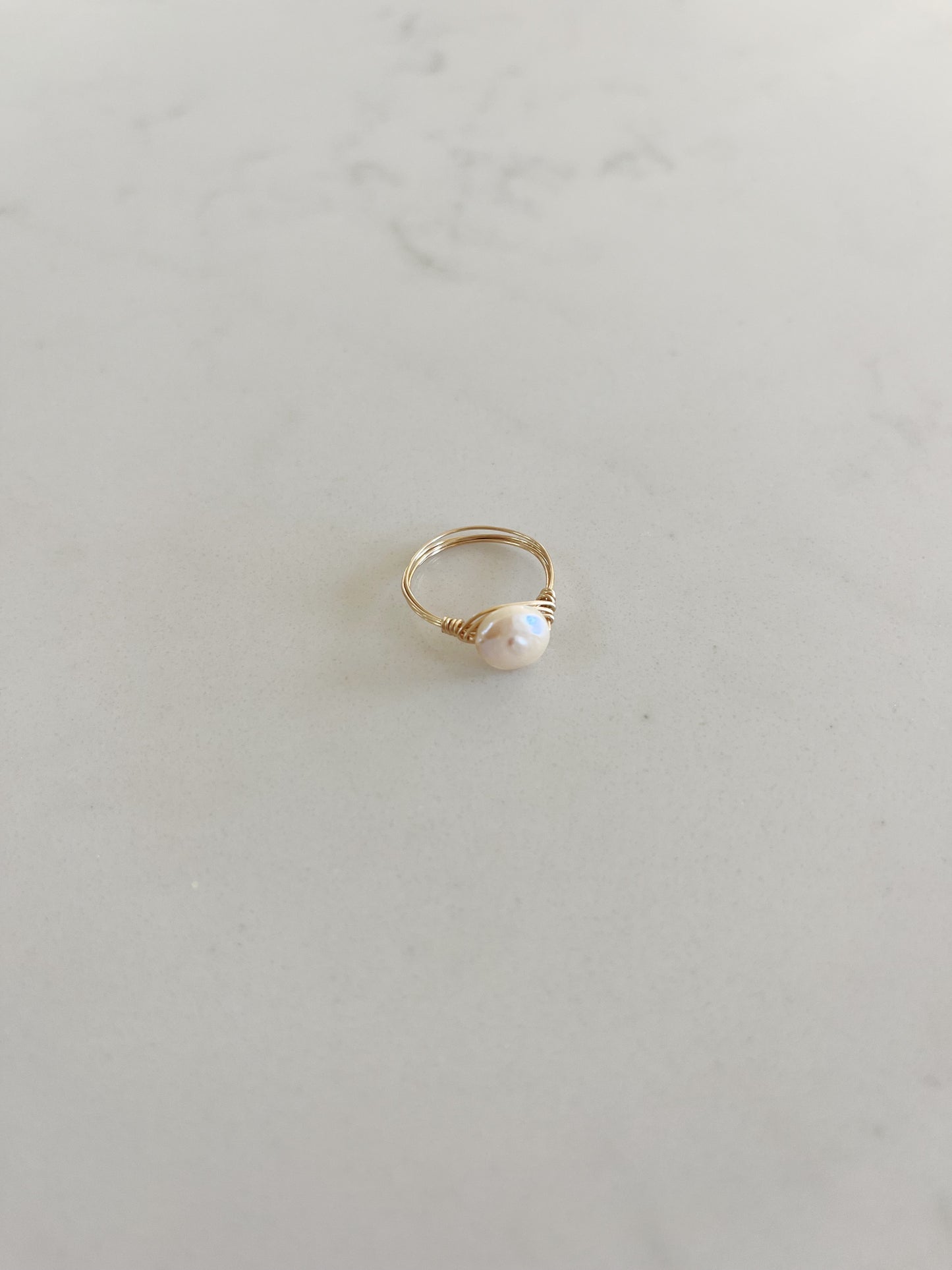 Mini Coin Pearl Ring