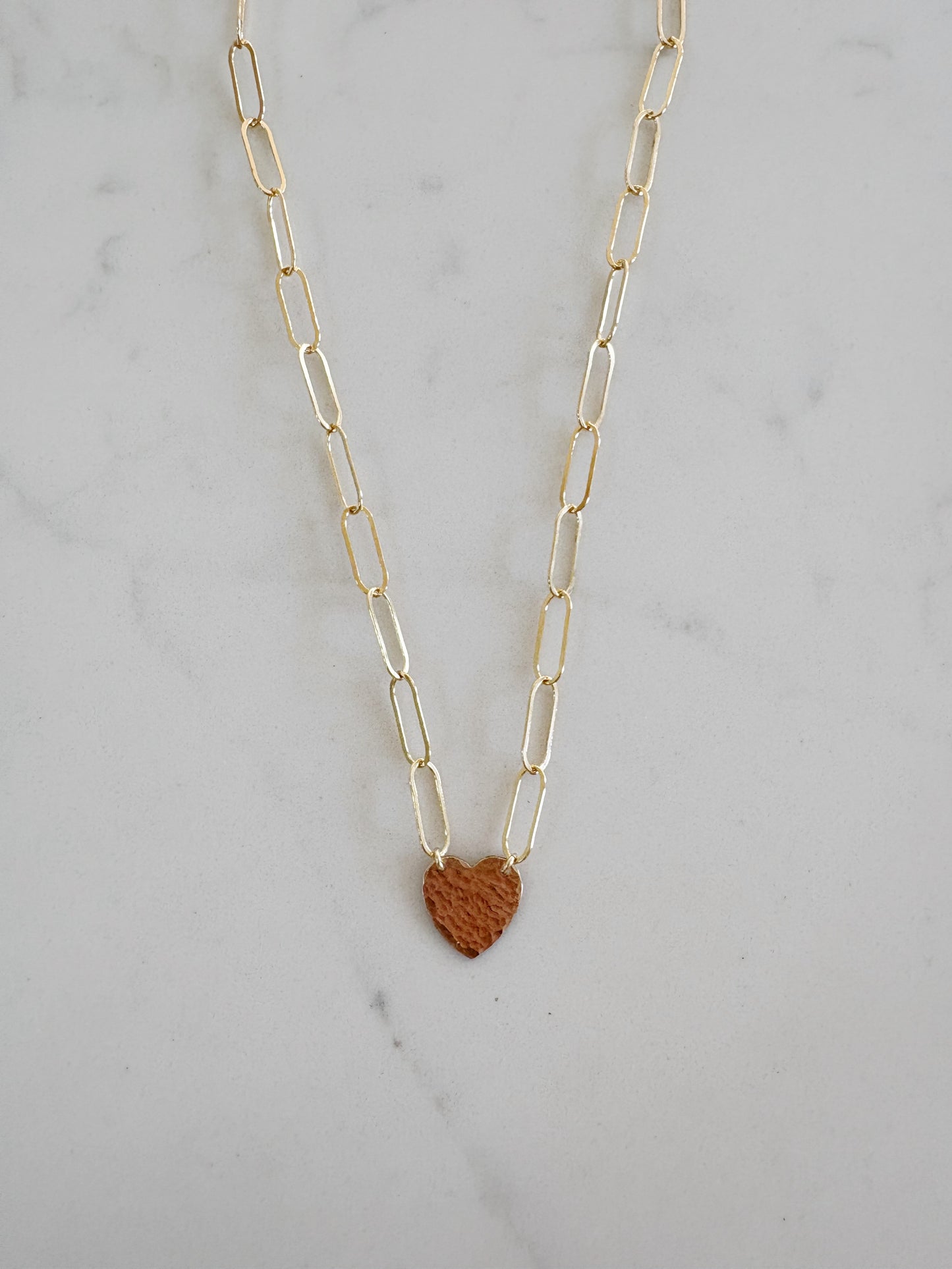 XL Paperclip Heart Necklace