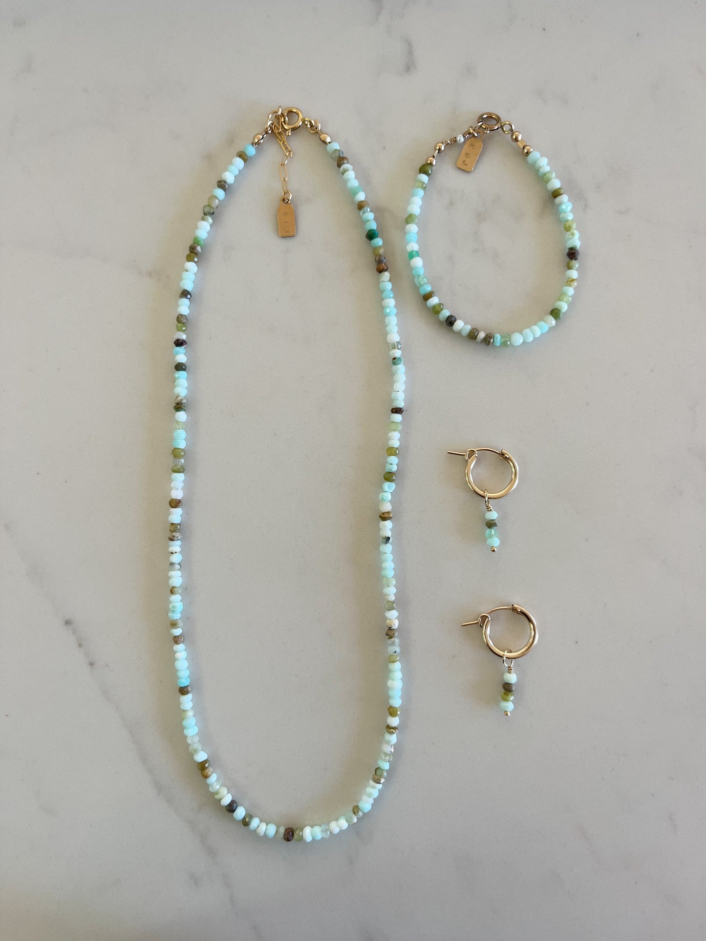Peruvian Blue Ocean Opal Bracelet