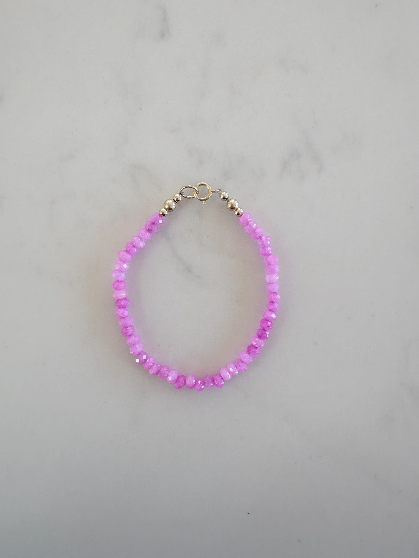 Tiny Fuchsia Jade Bracelet