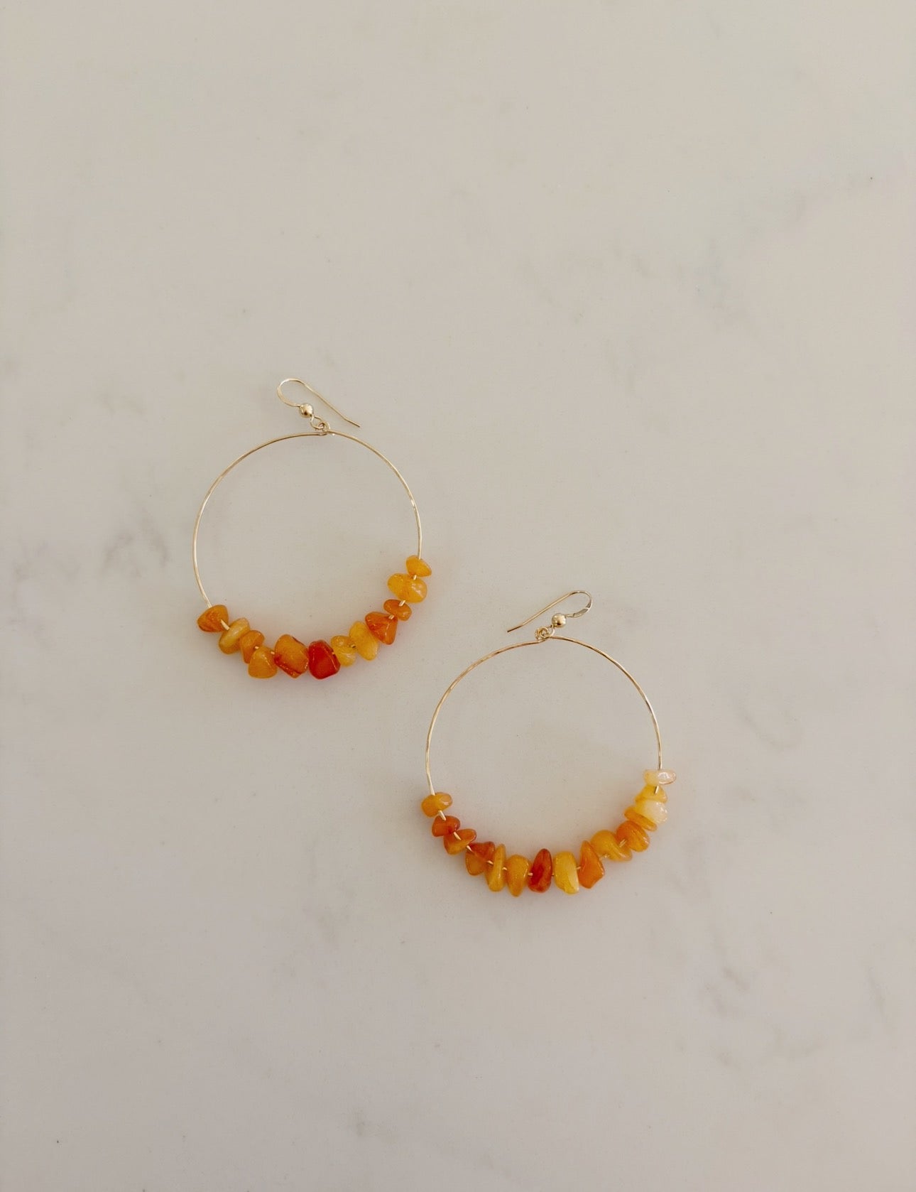 Luxe Orange Jasper Hoops