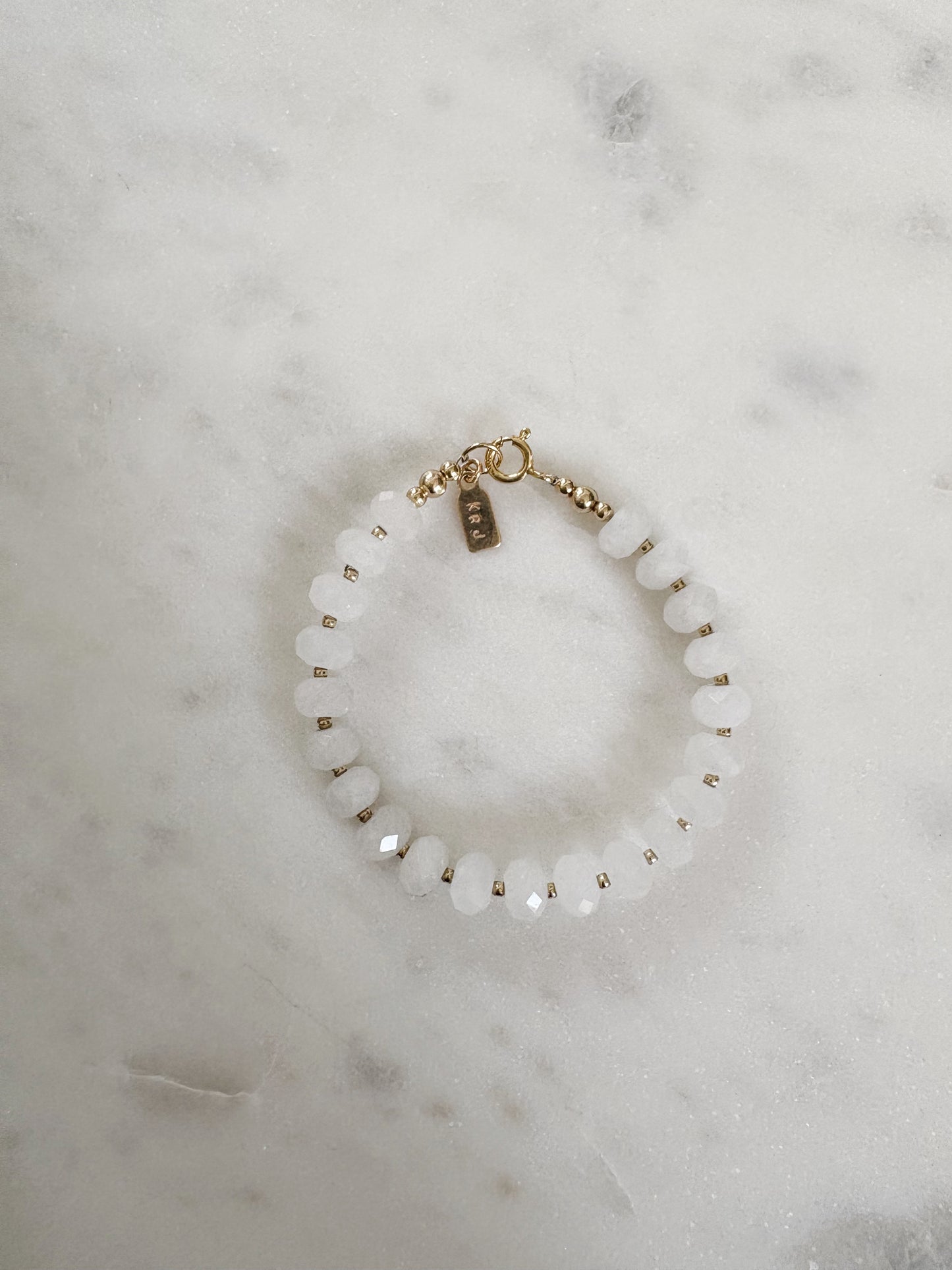 Frosty White Jade Bracelet