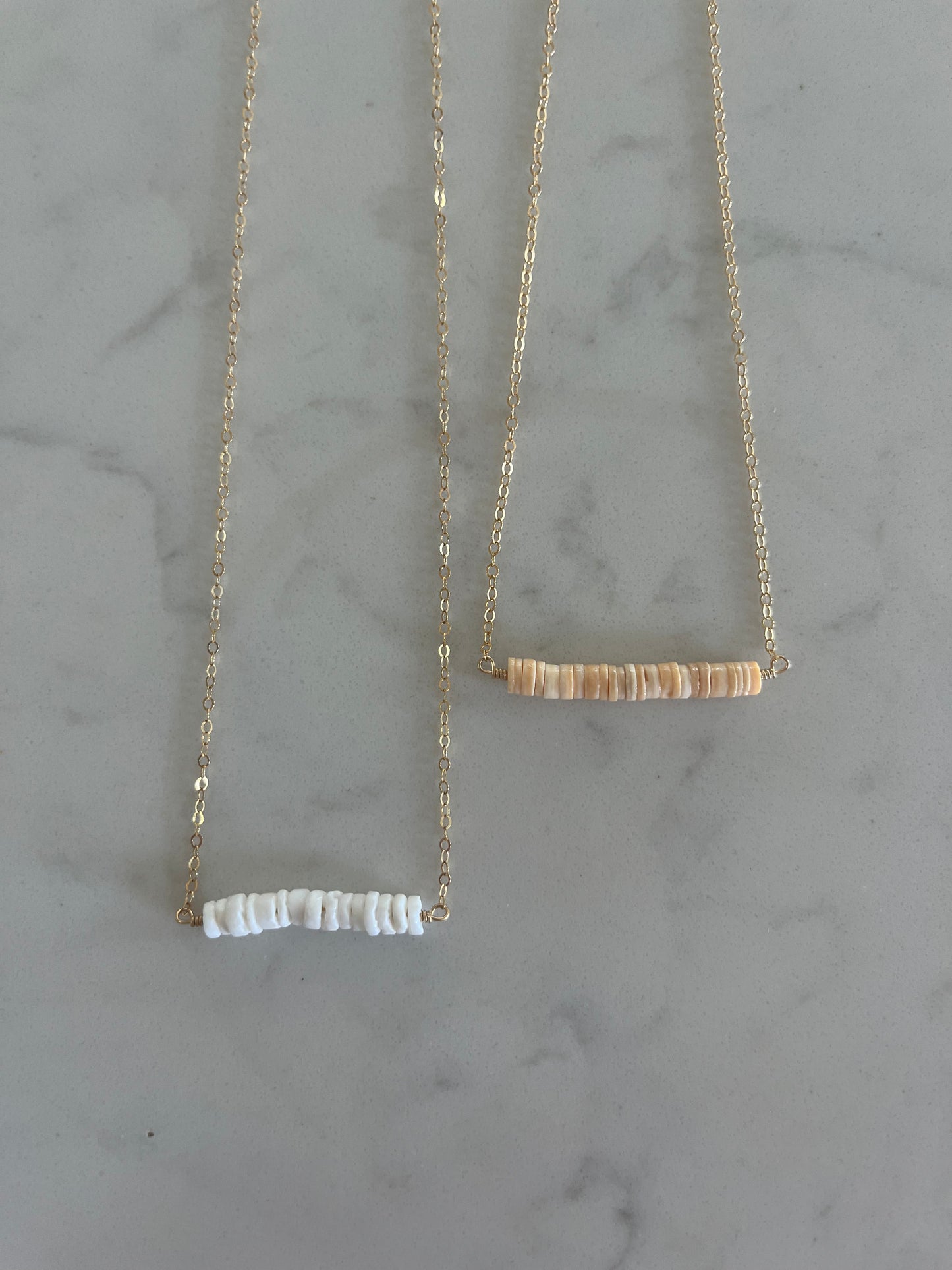 White Puka Straight Bar