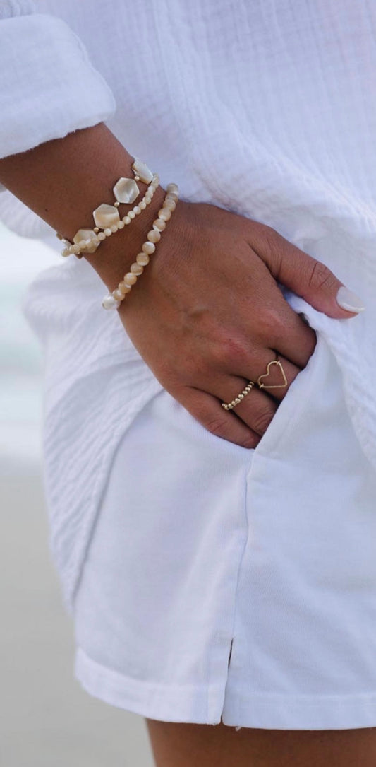 Caramel Hexagon Lovey Bracelet
