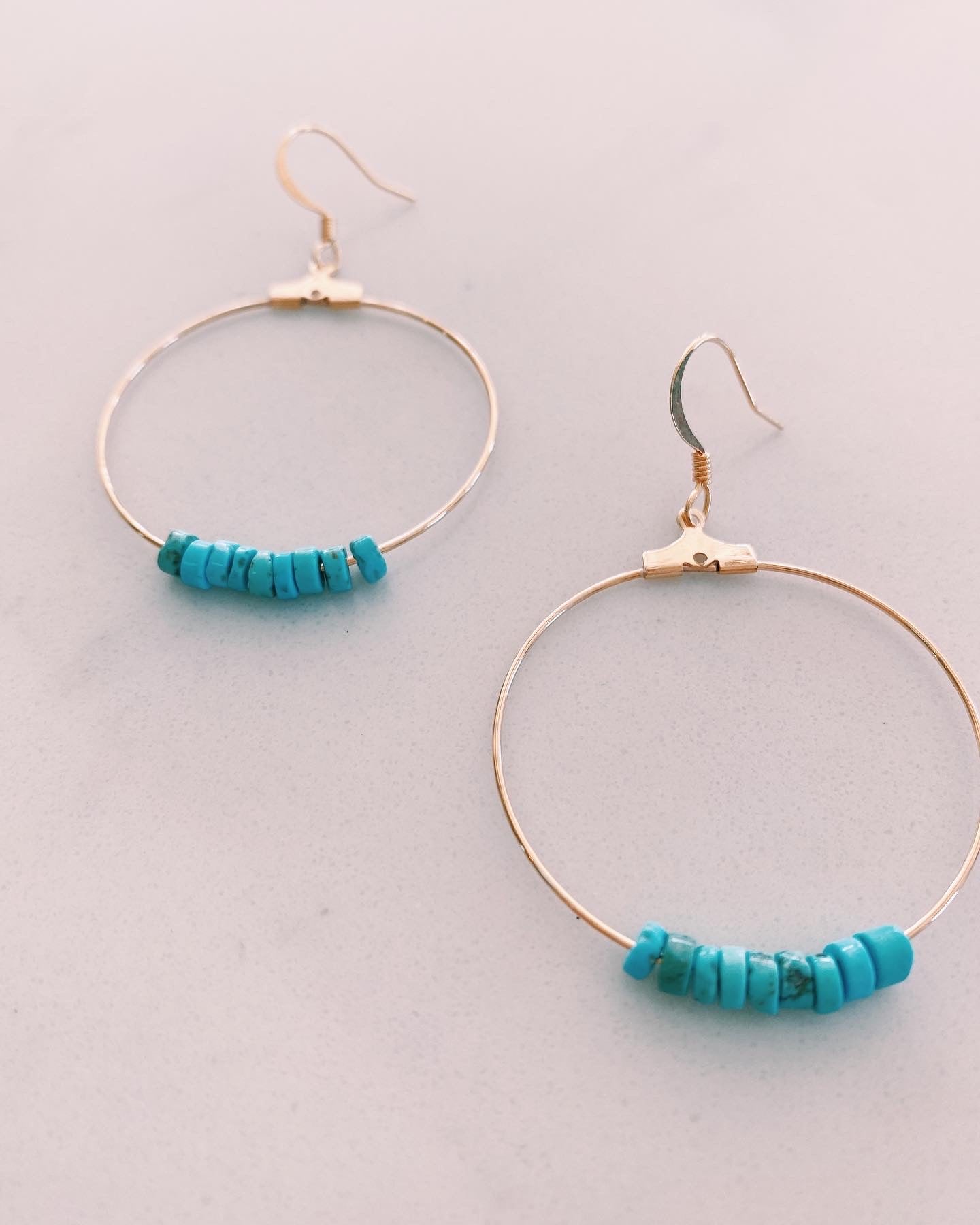 Turquoise Wave Hoops