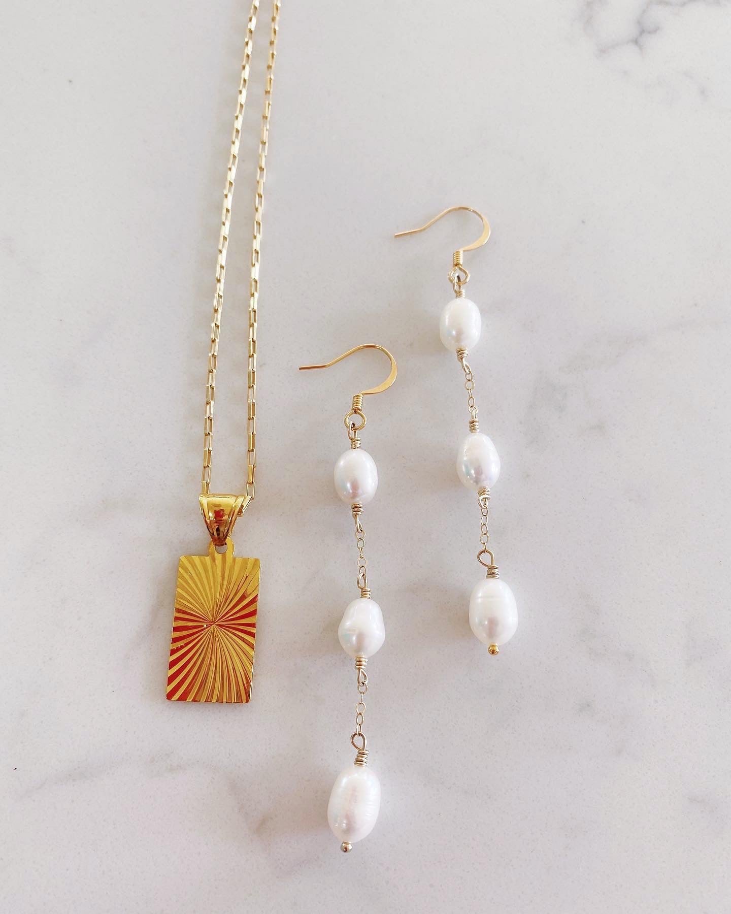 KR Triple Pearl Earrings