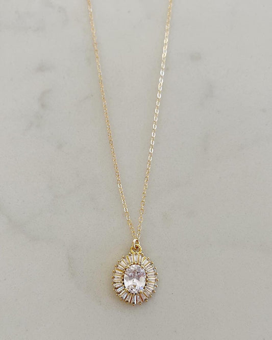 KR Crystal Oval Necklace