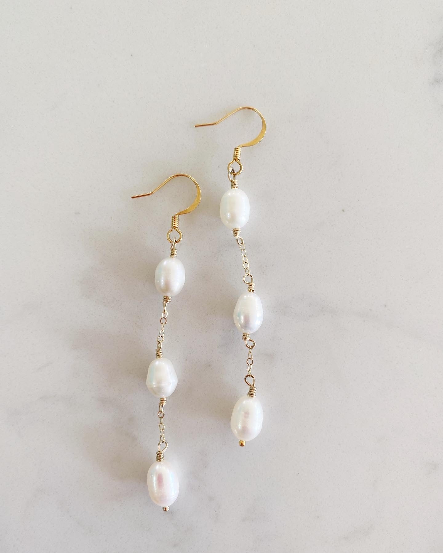 KR Triple Pearl Earrings