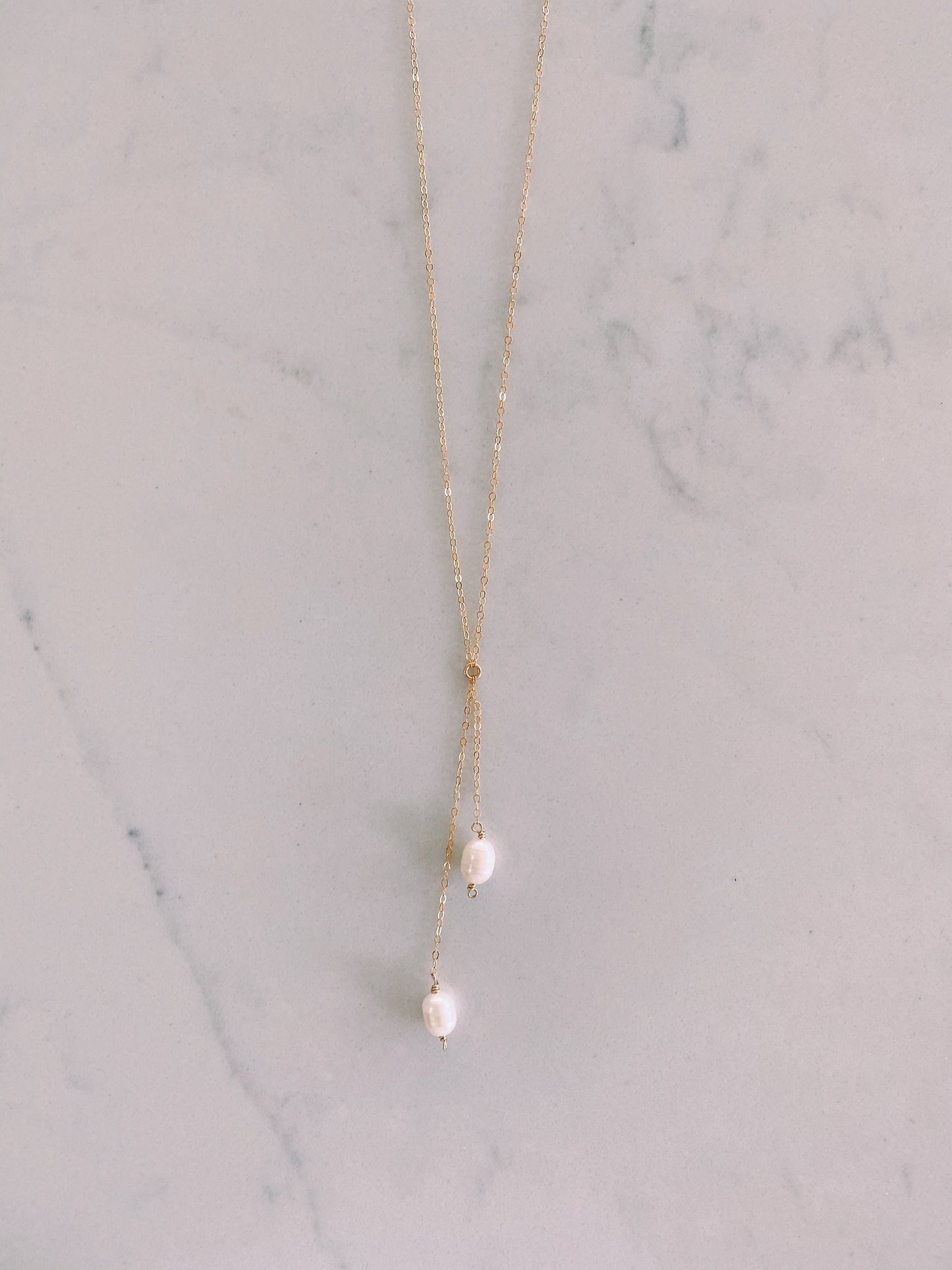 Double Drop Pearl Necklace