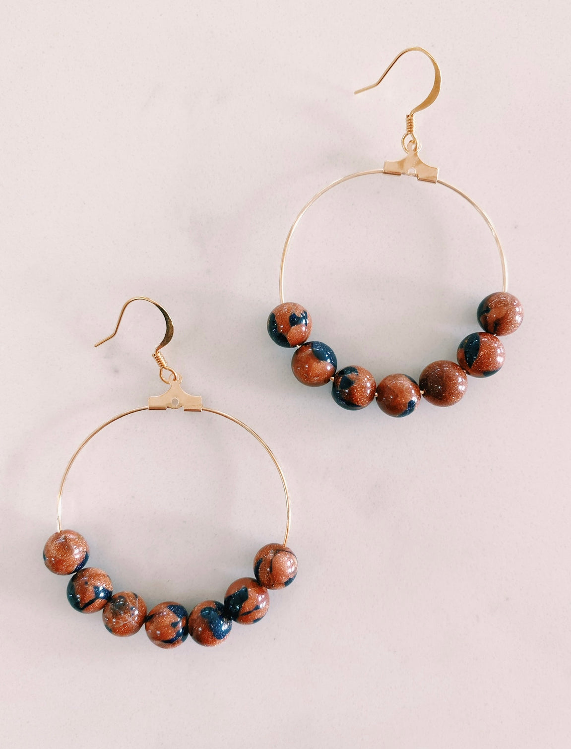 Marbled Goldstone Hoops