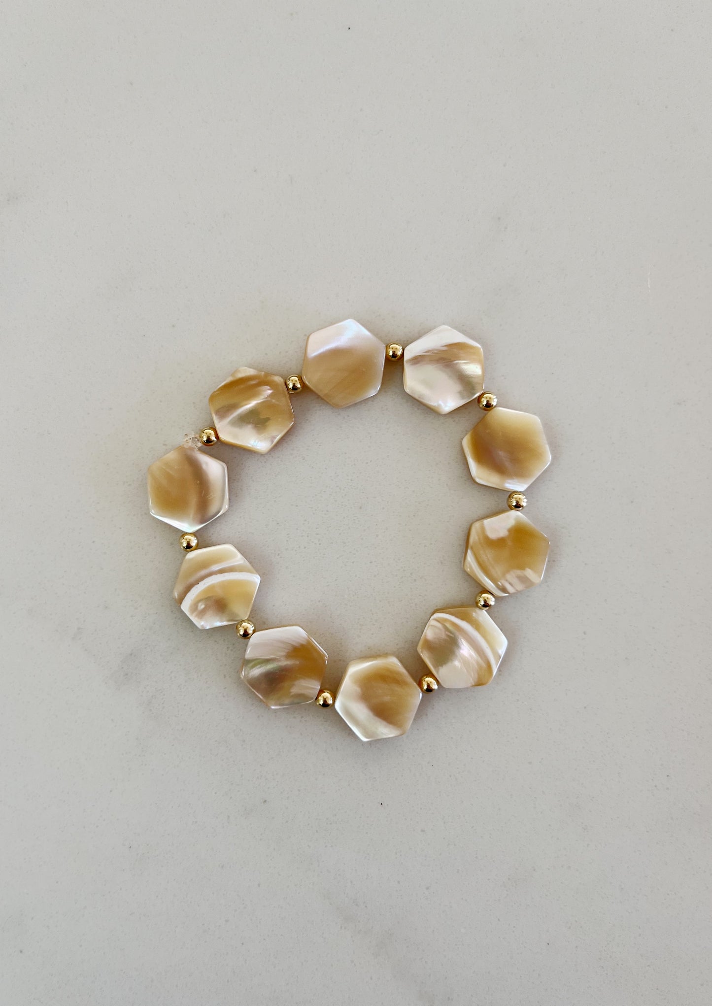 Caramel Hexagon Lovey Bracelet
