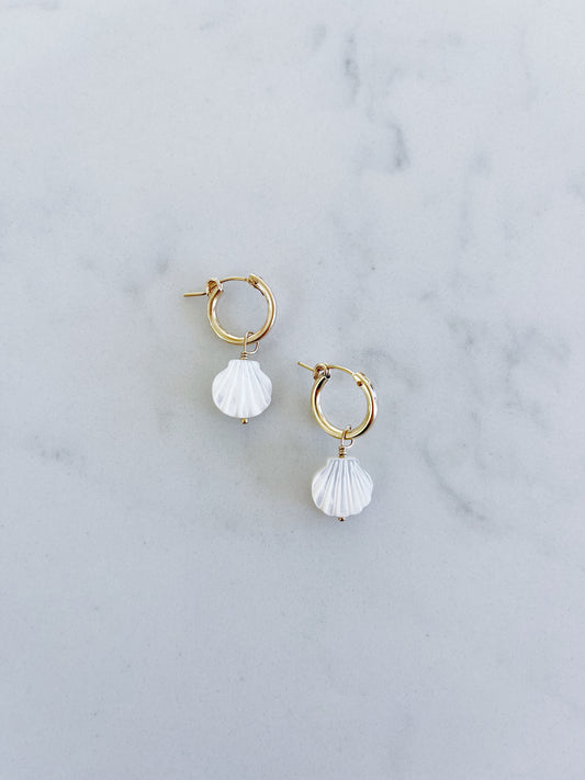 White Seashell Huggies