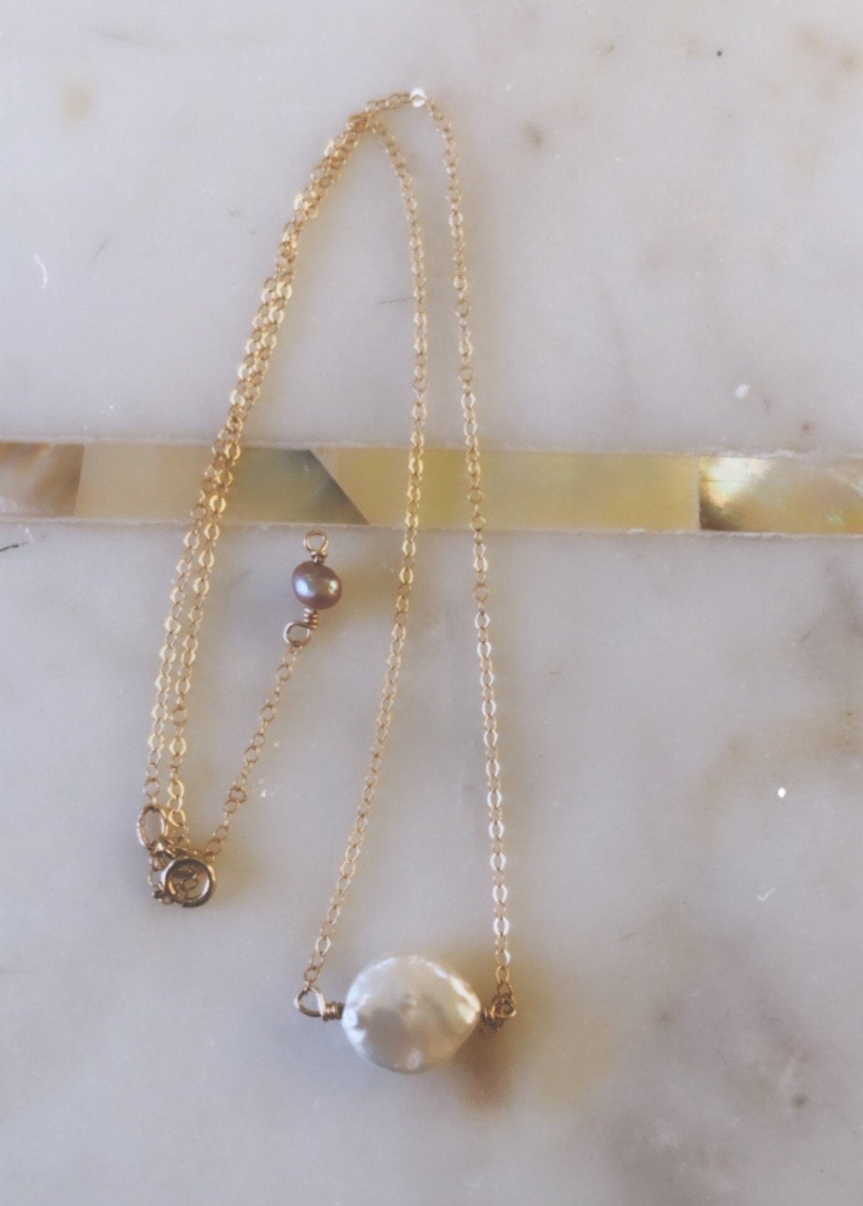 Simple White Pearl Necklace