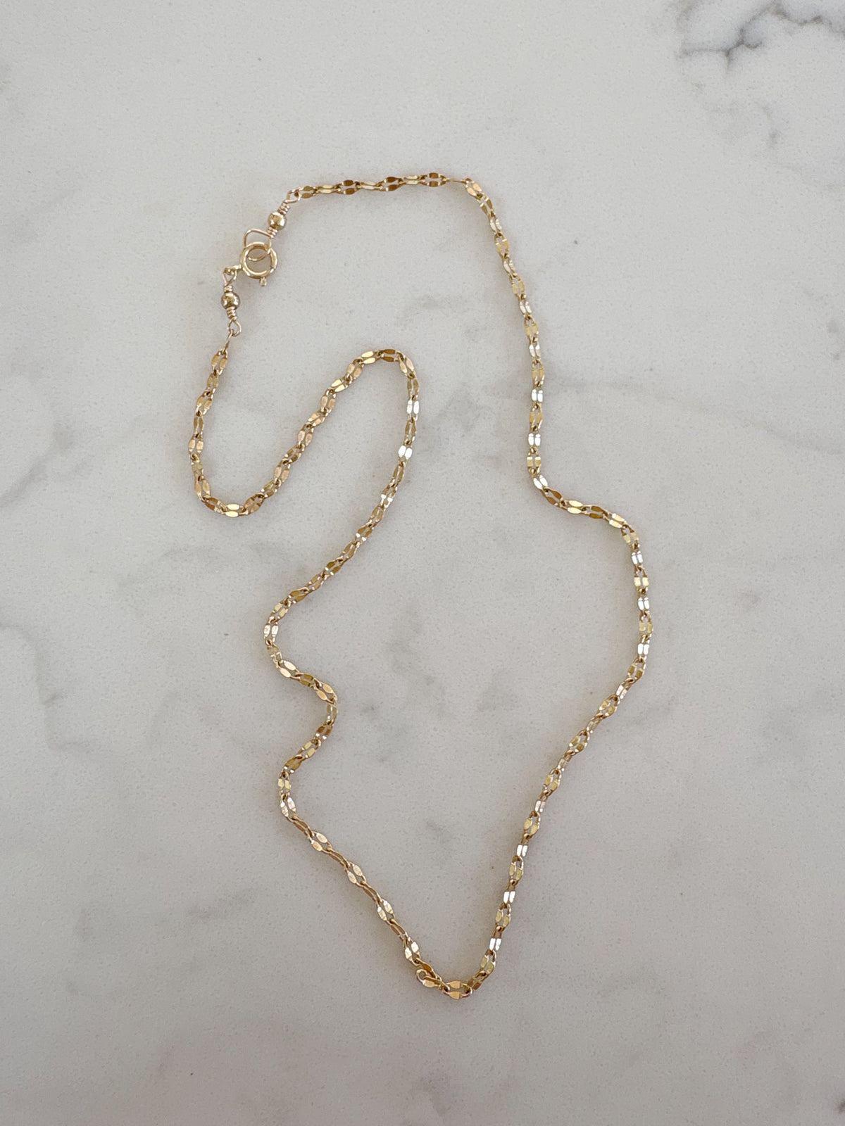 Flat Sparkle Chain Layering Necklace