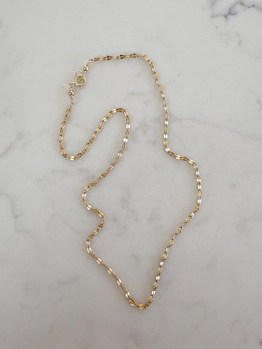 Flat Sparkle Chain Layering Necklace