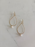 Teardrop Pearl Hoops