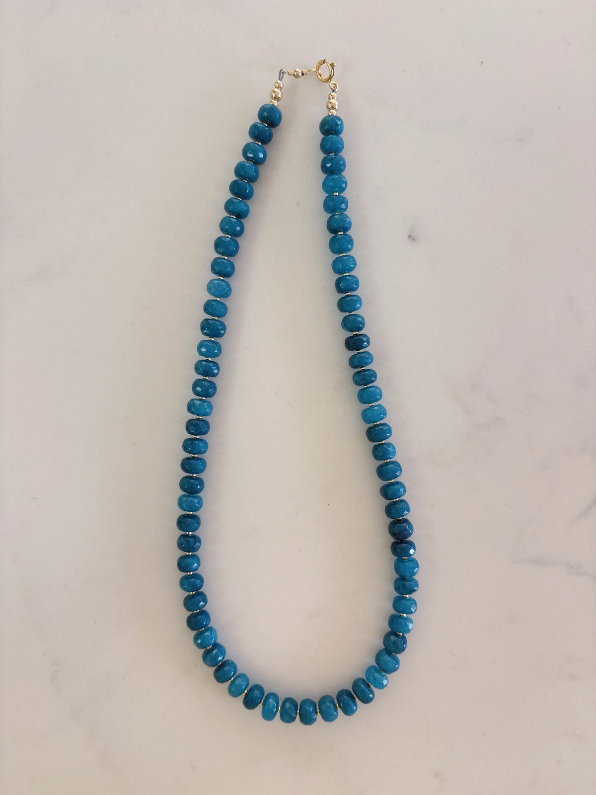 Nordic Teal Jade Layering Necklace