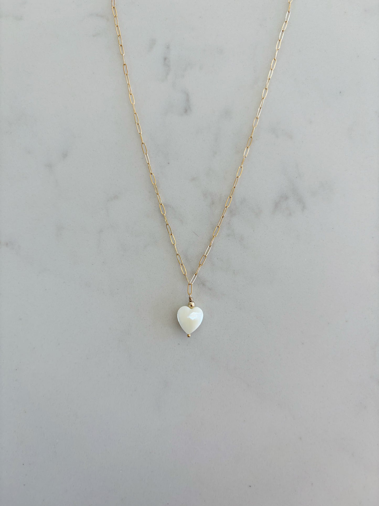 Small White Heart Necklace